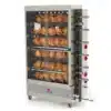 Spiedo 24 Pollos a gas rotativo 6 espadas quemadores tubulares con ruedas progas PR-634 con Pollos