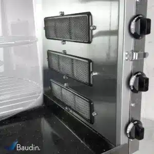 Spiedo horno rotativo de mesa multiuso a gas Progas PRP-124G Detalle Perillas