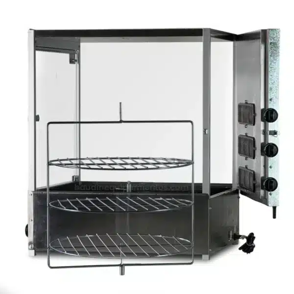 Spiedo horno rotativo de mesa multiuso a gas Progas PRP-124G Vista Desarmado