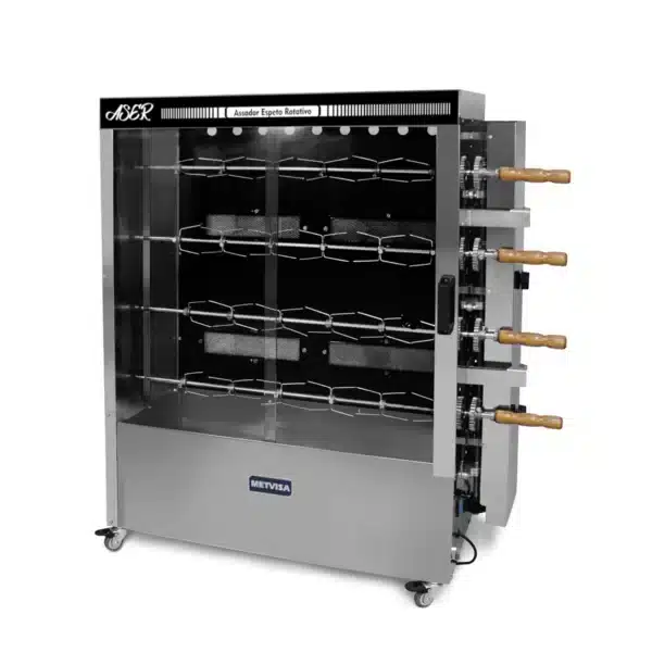 Spiedo para 20 Pollos de 4 Espadas con Horquilla Metvisa ASER.40