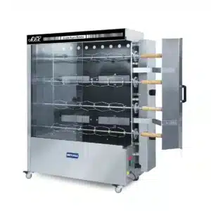 Spiedo para 20 Pollos de 4 Espadas con Horquilla Metvisa ASER.40 Abierto