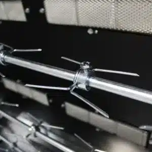 Spiedo para 20 Pollos de 4 Espadas con Horquilla Metvisa ASER.40 Detalle Pinchos Spiedo