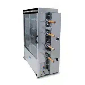 Spiedo para 20 Pollos de 4 Espadas con Horquilla Metvisa ASER.40 Vista Lateral