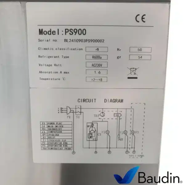 Bajo Mostrador Refrigerado 0,90 m con Topinera | Kuma PS900