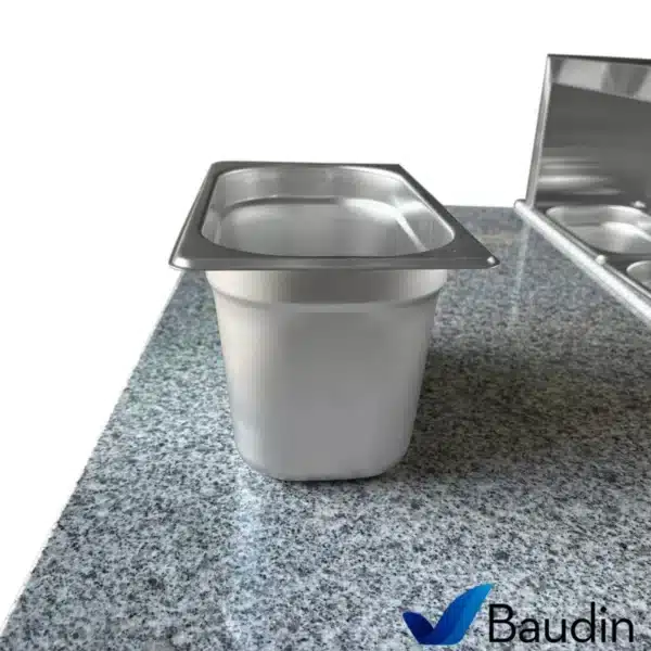 Bajo Mostrador Refrigerado con Topinera de acero inoxidable 90 cm ancho 2 puertas comercial 3 cubas con frio marca Kuma PS900