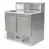 Bajo Mostrador Refrigerado con Topinera de acero inoxidable 90 cm ancho 2 puertas comercial 3 cubas con frio marca Kuma PS900