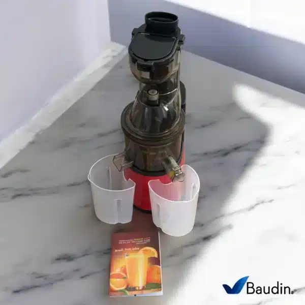 Juguera de Prensado en Frio Cold Press Demet DM1800 Roja Mockup