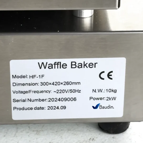 Waflera 2 Wafles Rectangulares Hierro Fundido Lundar HF-1 Especificaciones Tecnicas