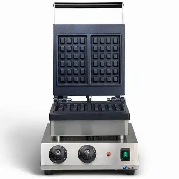 Waflera 2 Wafles Rectangulares Hierro Fundido Lundar HF-1 Vista Frontal Abierta