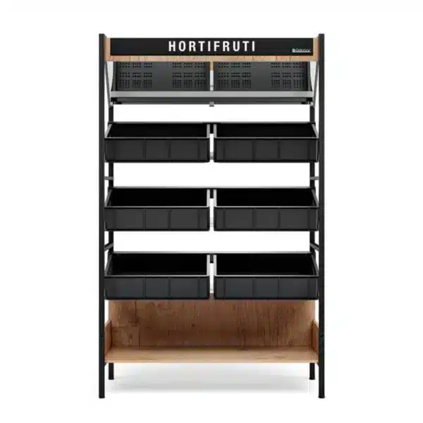 Exhibidor de Frutas y Verduras Comercial Gelopar MHVE-125 PR Frontal