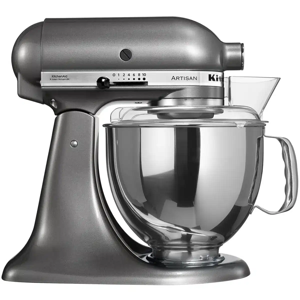 Batidora Planetaria 4,8 L Profesional KitchenAid Artisan Gris Vista Lateral