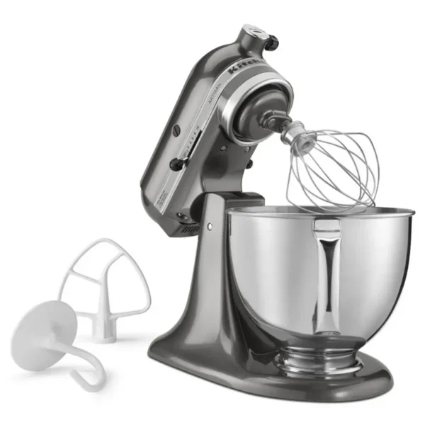 Batidora Planetaria KitchenAid Profesional KitchenAid Artisan Gris Vista con Accesorios