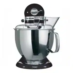 Batidora Planetaria 4,8 L Profesional KitchenAid Artisan Negra Vista Frontal con tapa vertedora