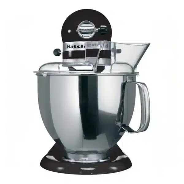 Batidora Planetaria 4,8 L Profesional KitchenAid Artisan Negra Vista Frontal con tapa vertedora