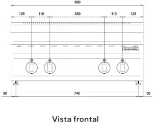 Anafe a gas 4 hornallas | Tramontina 67303/007 | Baudin
