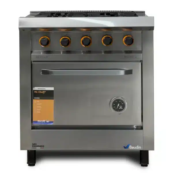 Cocina Industrial 4 Hornallas Morelli Horno Pizzero piso piedra Mr Cheff 750