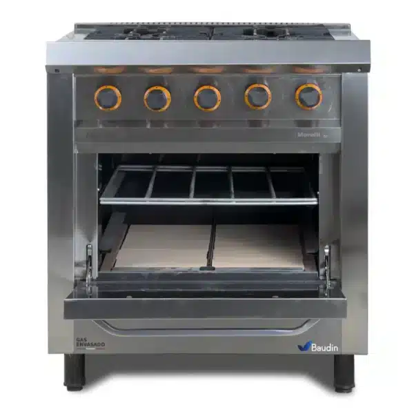 Cocina Industrial 4 Hornallas Morelli Horno Pizzero piso piedra Mr Cheff 750 Horno ABierto
