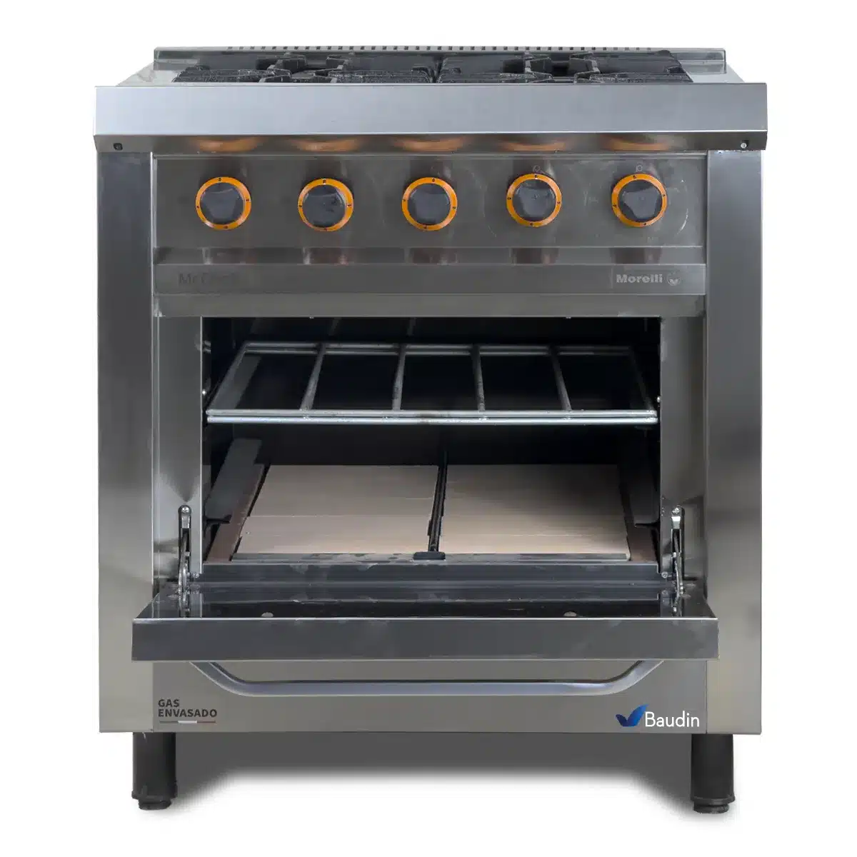 Cocina Industrial 4 Hornallas Morelli Horno Pizzero piso piedra Mr Cheff 750 Horno ABierto