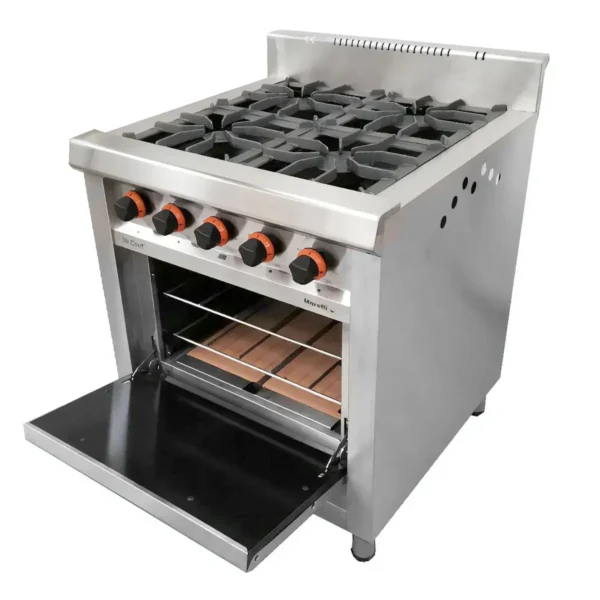 Cocina Industrial 4 hornallas horno piso de piedra refractario Morelli Nova 750 Mr Cheff 750
