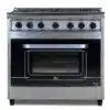 Cocina Profesional 6 Hornallas con Horno Pizzero piso de piedra refractaria Industrial Morelli Cheff 900 Vista Frontal