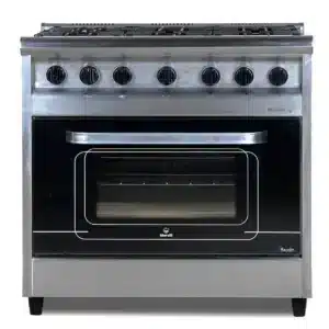 Cocina Profesional 6 Hornallas con Horno Pizzero piso de piedra refractaria Industrial Morelli Cheff 900 Vista Frontal