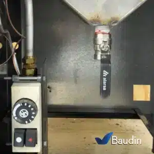 Freidora a gas Agua y Aceite 30 Litros Morelli F-Matic 30 Baudin Vista Interior Controles