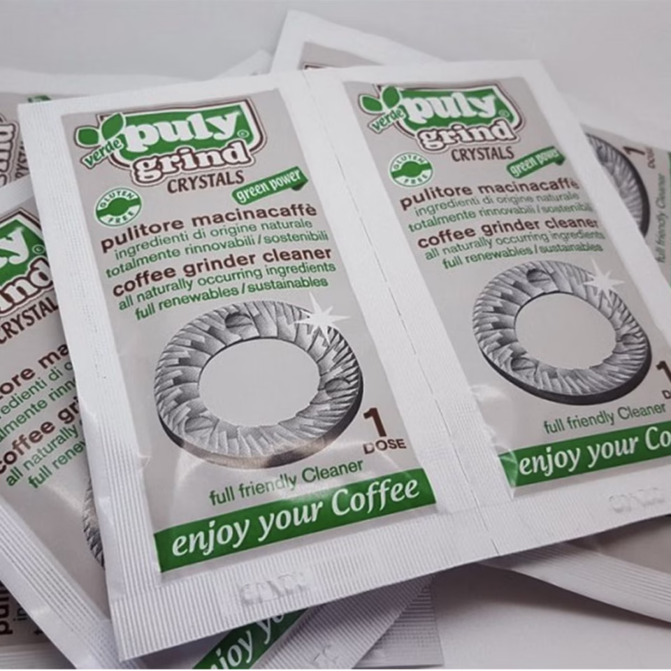 Limpiador de muelas de cafe en cristales para molinos de cafe con muela plana o conica