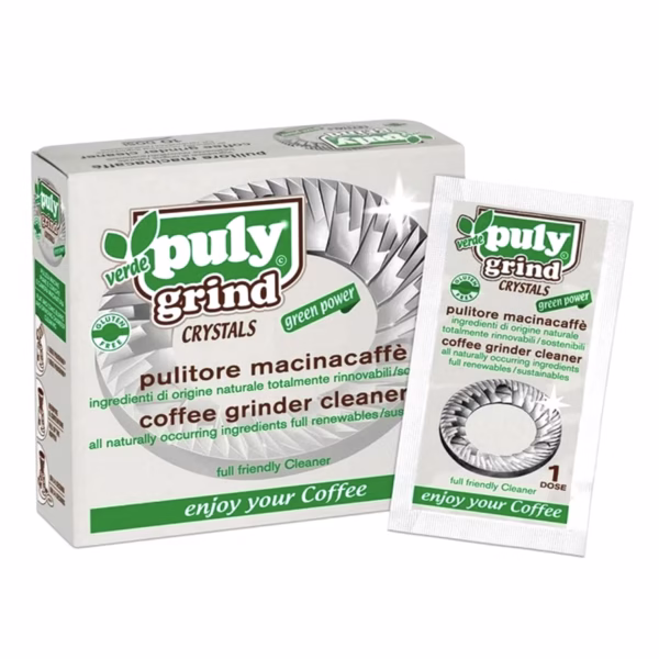Limpiador de muelas de cafe en cristales puly grind verde crystals