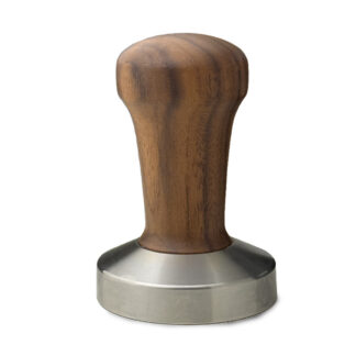 Tamper 58 mm edo barista mango nogal y acero inoxidable