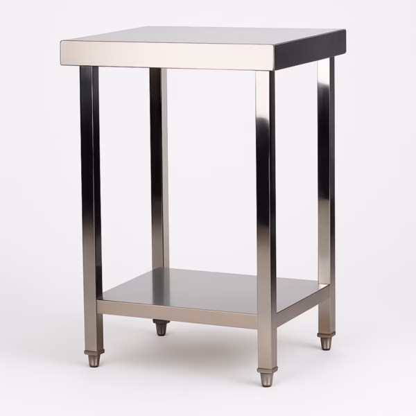 Mesa de Acero Inoxidable 60x50 cm Con Estante Baudin ME-659