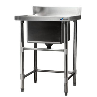 Pileta industrial de acero inoxidable con Zocalo 60 x 60 x 85 cm Acero Inoxidable Lundar DM32-6-600