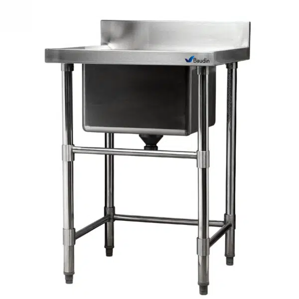 Pileta industrial de acero inoxidable con Zocalo 60 x 60 x 85 cm Acero Inoxidable Lundar DM32-6-600