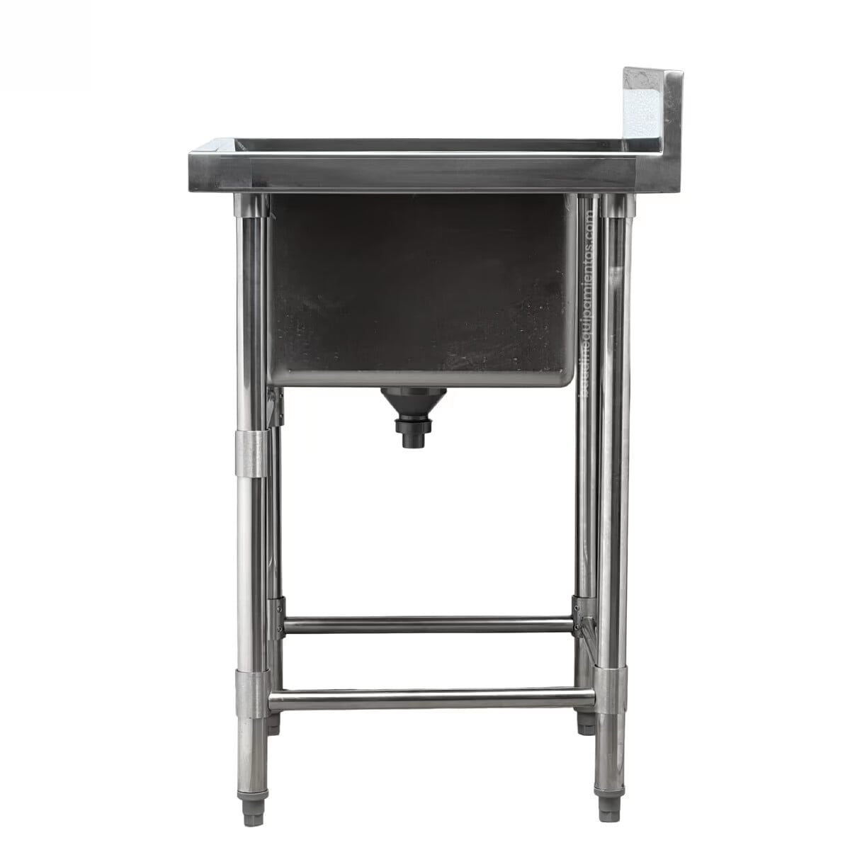 Pileton con Zocalo 60 x 60 x 85 cm Acero Inoxidable Lundar DM32-6-600 Lateral