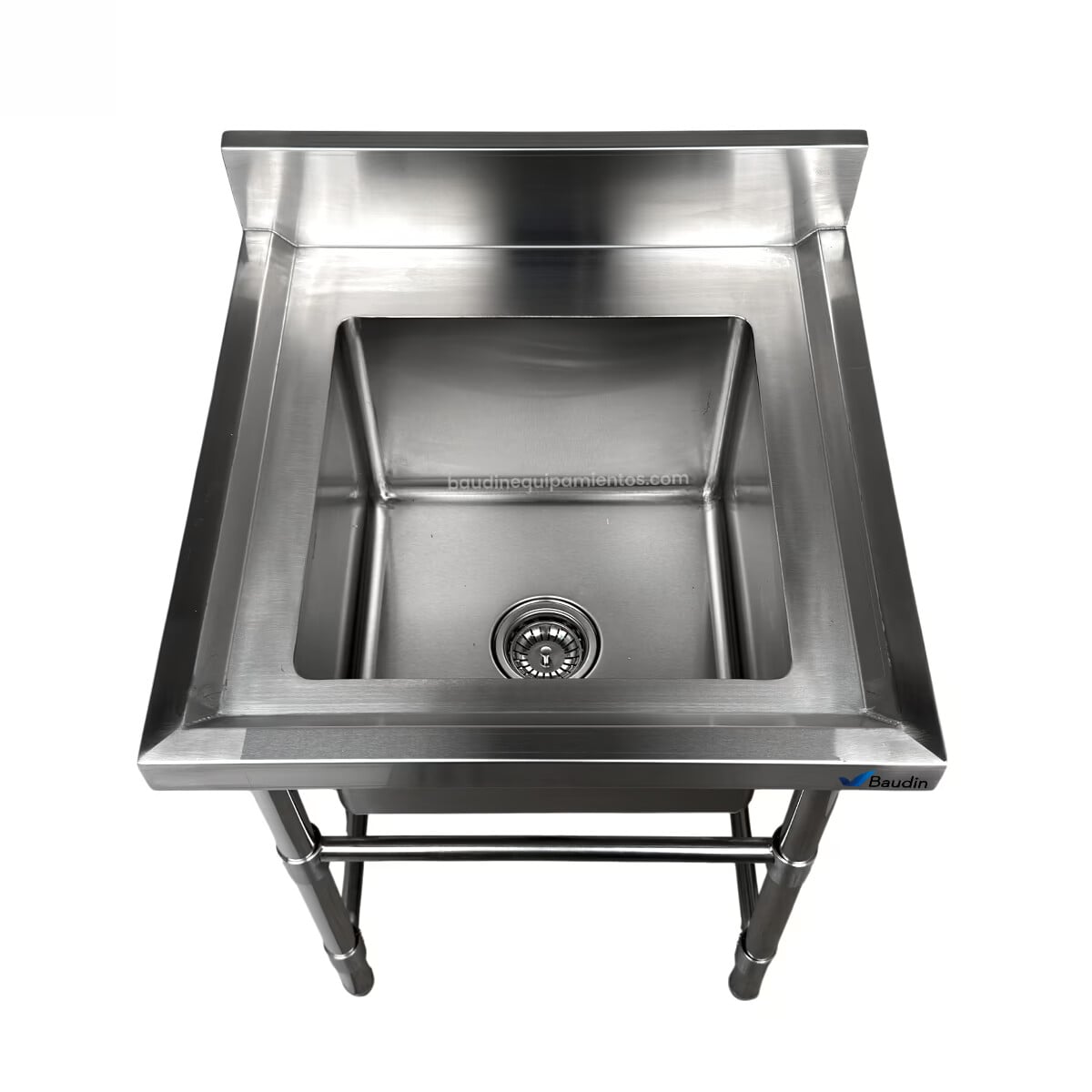 Pileton con Zocalo 60 x 60 x 85 cm Acero Inoxidable Lundar DM32-6-600 Superior