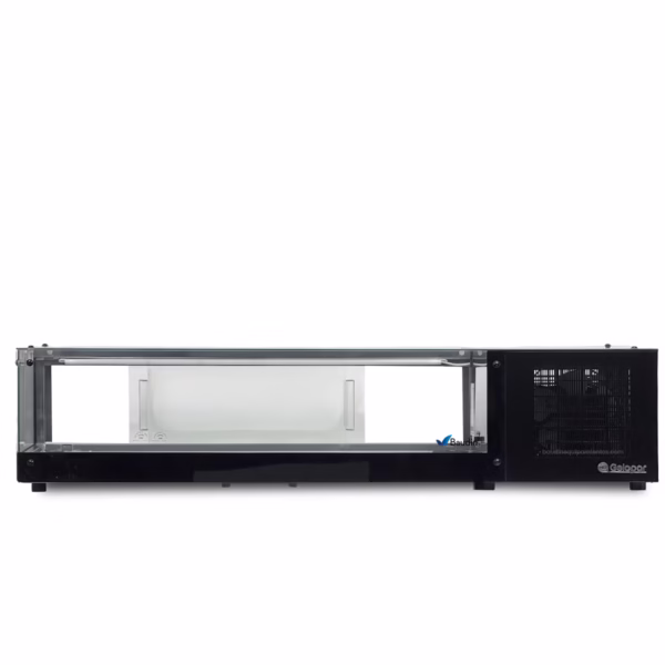 Vitrina Sobremesa refrigerada ideal para sushi vidrio recto negra Gelopar GVRS-150T