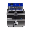 Freidora eléctrica profesional 10 Litros con Canilla de Desagote acero inoxidable Kuma HEF-100