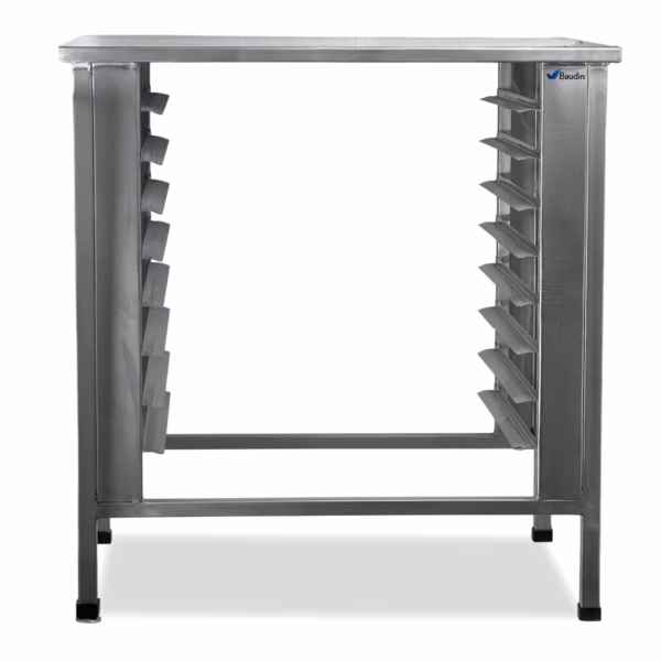 Mesa de Acero Inoxidable con Gavillar 8 bandejas 60x40 y o 58x68 baudin