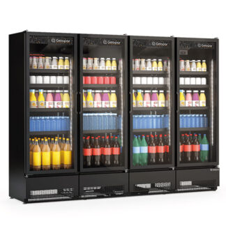 Visicooler Exhibidor 4 Puertas Negro Comercial Gelopar GCVR-1950 CB PR Baudin