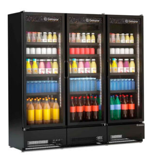 Visicooler Exhibidor 3 Puertas 1468L All Black Gelopar GCVR-1450