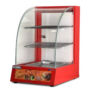 Vitrina Sobre Mesada Caliente Kuma HW-1PA Roja Vidrio Curvo