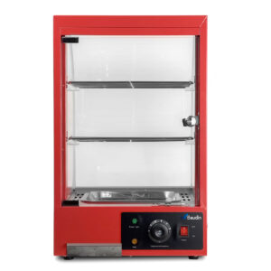 Vitrina Sobre Mesada Caliente Kuma HW-1PA Roja Vidrio Curvo Atras