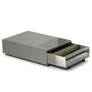 Cajón Knock Box Profesional en Acero Inoxidable CoffeeMax KB-9-1 Base para Molino