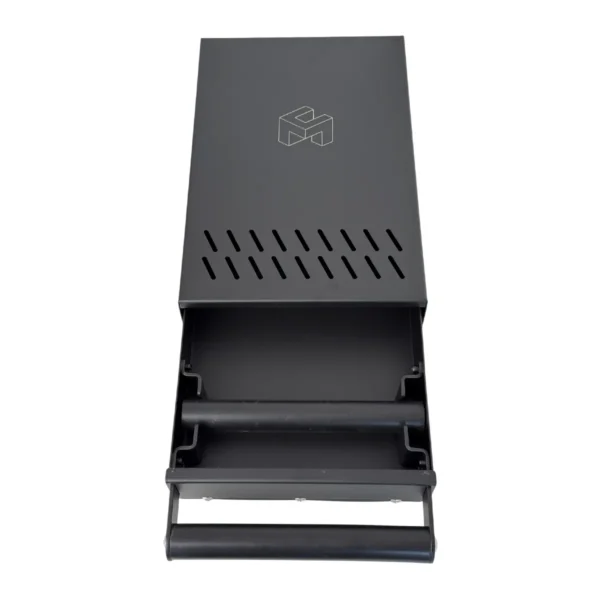 Cajon Knock Box para Cafe color Negro Mate KB-9-12 Abierto Frontal