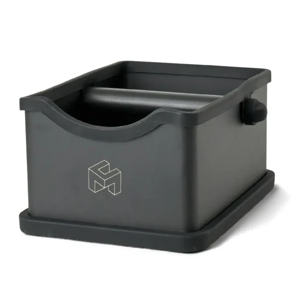 Cajón Knock Box Café sobre mesa negro mate CoffeeMax KB-3