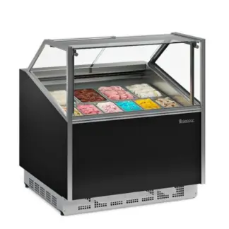 Vitrina Expositora de Helados Gelopar 12 cubas Negra Premium