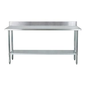 Mesa de Acero Inoxidable 120x60 cm zocalo y estante | Jameco WT-1200E
