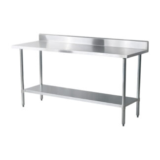 Mesa de Acero Inoxidable 180x60cm zocalo y estante | Jameco WT-1800E