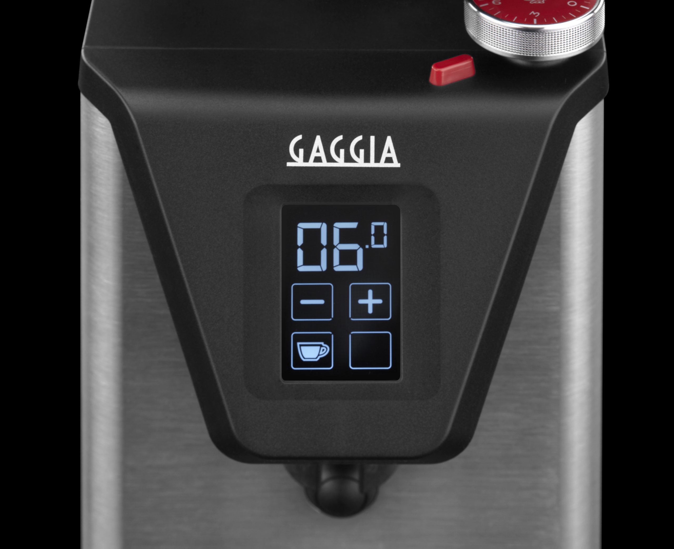 Pantalla táctil del Gaggia MDF 55 con la programación de dosis