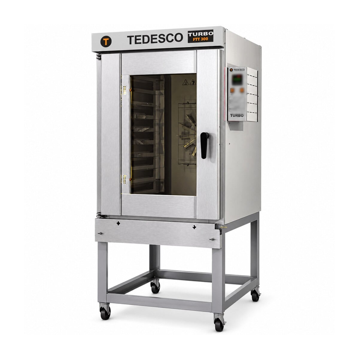 Horno turbo a gas Tedesco FTT-300G de 10 bandejas, vista lateral